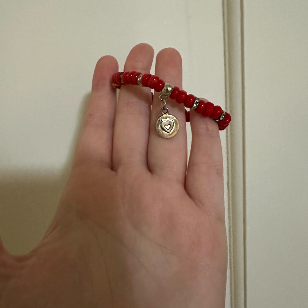 Kids Gold and Red Beaded Bracelet with Modern Elegance